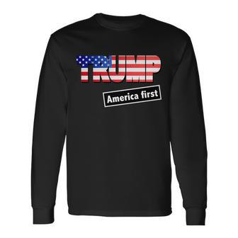 America First Donald Trump Long Sleeve T-Shirt - Thegiftio UK