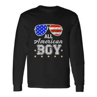 All American Boy 4Th Of July Boys Sunglasses Long Sleeve T-Shirt - Monsterry DE