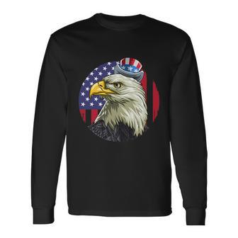 American Flag Bald Eagle 4Th Of July Uncle Sam Usa Long Sleeve T-Shirt - Monsterry