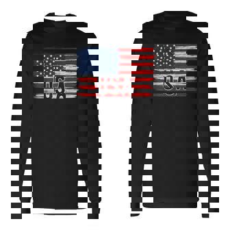 American Flag Usa 4Th Of July Independence Day Patriotic Long Sleeve T-Shirt - Seseable