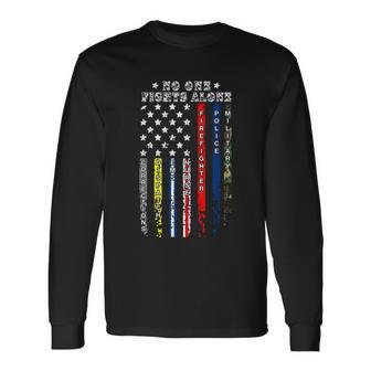 American Flag Usa Thin Line Military Police Nurse Meaningful Long Sleeve T-Shirt - Monsterry AU