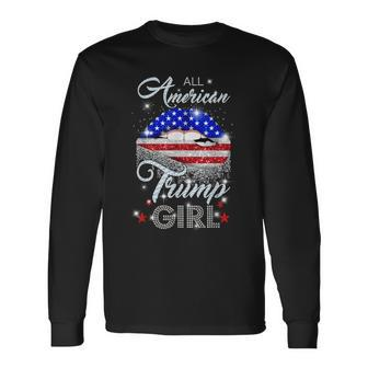 All American Trump Girl Women Long Sleeve T-Shirt - Monsterry