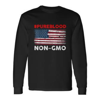 American Vintage Flag Pure Blood Non Gmo Tshirt Long Sleeve T-Shirt - Monsterry DE