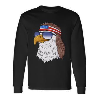 Americancute bald Eaglecute mullet 4Th Of Julycute funny Usacute Gif Long Sleeve T-Shirt - Monsterry CA