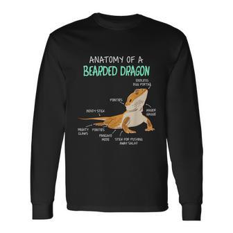 Anatomy Of A Bearded Dragon Bearded Dragon Lizard Pogona Reptile Long Sleeve T-Shirt - Monsterry UK