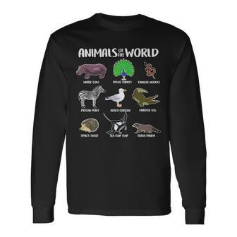 Animals Of The World Tshirt Long Sleeve T-Shirt - Monsterry UK