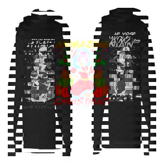 Animazing Christmas Santa Claus Dress Anime Girl Costume Long Sleeve T-Shirt - Thegiftio