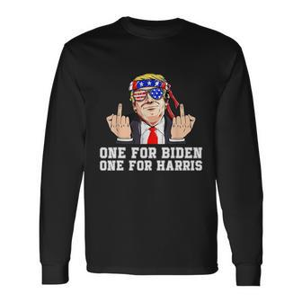 Anti Biden Donald Trump Middle Finger Biden Harris America Republican Long Sleeve T-Shirt - Monsterry DE