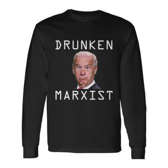 Anti Biden Drunken Marxist Joe Biden Long Sleeve T-Shirt - Monsterry