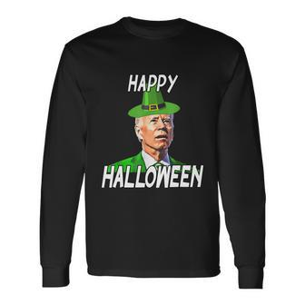 Anti Joe Biden St Patricks Day Shirt Happy Halloween Long Sleeve T-Shirt - Thegiftio UK