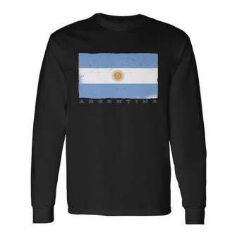 Argentina Flag V2 Long Sleeve T-Shirt - Monsterry