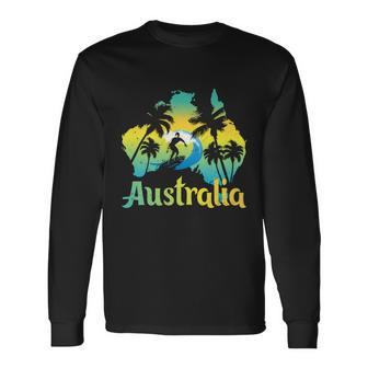 Australia Surfing Summer Vacation Surf Long Sleeve T-Shirt - Monsterry
