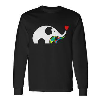 Autism Awareness Mother Baby Elephant Long Sleeve T-Shirt - Thegiftio UK