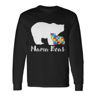 Autism Mama Bear Tshirt Long Sleeve T-Shirt - Monsterry