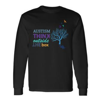 Autism Think Outside The Box Tshirt Long Sleeve T-Shirt - Monsterry