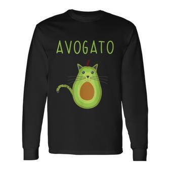 Avogato Cinco De Mayo Cinco De Meow Cat Avocado Long Sleeve T-Shirt - Monsterry