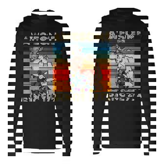 Awesome Since 1972 40Th Birthday 50 Years Old Vintage Long Sleeve T-Shirt | Seseable FR