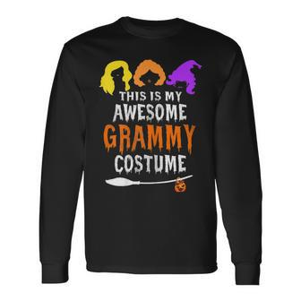 This Is My Awesome Grammy Costume Halloween Witch Grandma Long Sleeve T-Shirt - Seseable