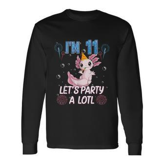 Axolotl 11Th Birthday Party Eleven 11 Years Old Long Sleeve T-Shirt - Thegiftio UK