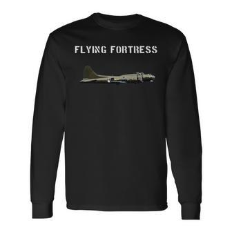 B-17 Flying Fortress Ww2 Bomber Airplane Pilot Long Sleeve T-Shirt - Seseable