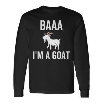 Baaa Im A Goat Halloween Party Animal Costume Men Women Long Sleeve T-Shirt T-shirt Graphic Print - Thegiftio UK