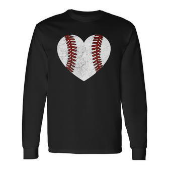 Baseball Heart Fun Mom Dad Softball Wife Long Sleeve T-Shirt T-Shirt | Mazezy