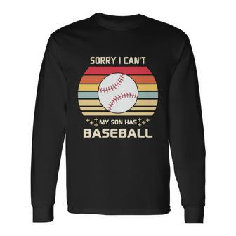 Baseball Mom Baseball Son Baseball Quotes Retro Baseball Long Sleeve T-Shirt - Monsterry