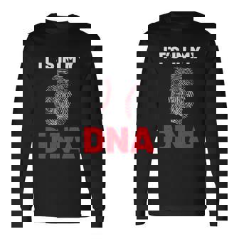 Baseball Player Its In My Dna For Softball Tee Ball Sports Long Sleeve T-Shirt - Thegiftio