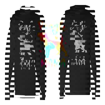 Beagle Mama Colorful Beagle Dog Mom Long Sleeve T-Shirt - Thegiftio