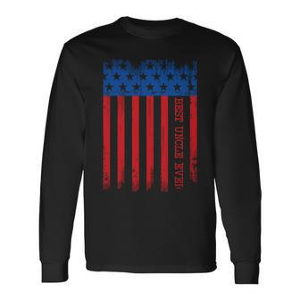 Best Uncle In America Flag Tshirt Long Sleeve T-Shirt - Monsterry