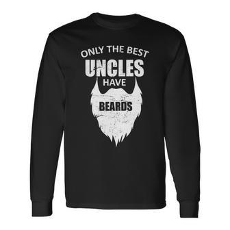 Only The Best Uncles Have Beards Tshirt Long Sleeve T-Shirt - Monsterry UK