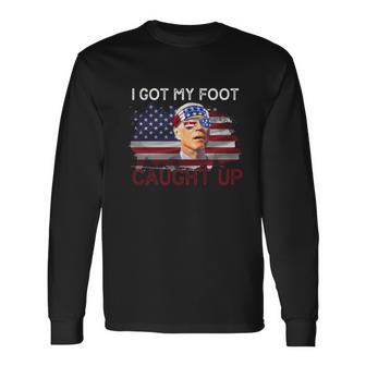 Biden Falls Off His Bike I Got My Foot Caught Up Bicycle Long Sleeve T-Shirt - Monsterry