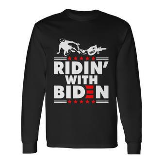 Biden Falls Off Bike Joe Biden Ridin With Biden Long Sleeve T-Shirt - Monsterry DE