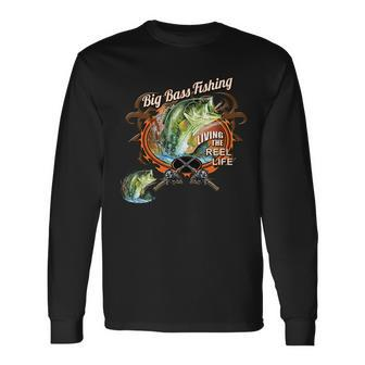 Big Bass Fishing Tshirt Long Sleeve T-Shirt - Monsterry AU