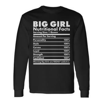 Big Girl Nutritional Facts Tshirt Long Sleeve T-Shirt - Monsterry UK
