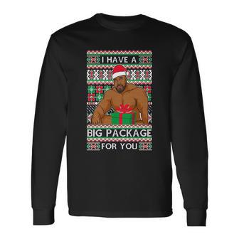 I Have A Big Package For You Ugly Christmas Sweater Tshirt Long Sleeve T-Shirt - Monsterry