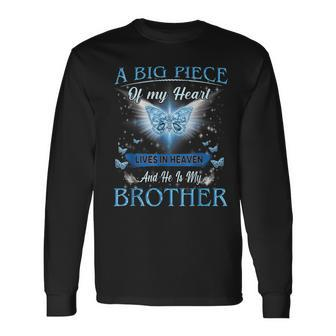 A Big Piece Of My Heart Lives In Heaven He Is My Brother Men Women Long Sleeve T-Shirt T-shirt Graphic Print - Thegiftio UK