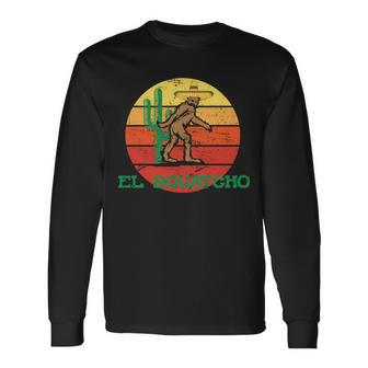 Bigfoot El Squatcho Mexican Sasquatch Tshirt Long Sleeve T-Shirt - Monsterry
