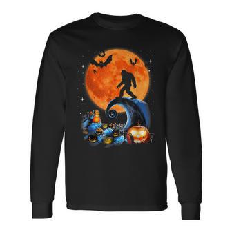 Bigfoot Witch Pumpkin Halloween Girls Women Sasquatch Lovers Long Sleeve T-Shirt | Seseable CA