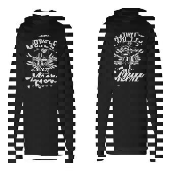 Biker Lifestyle Quotes Motorcycles And Mascara Long Sleeve T-Shirt | Mazezy