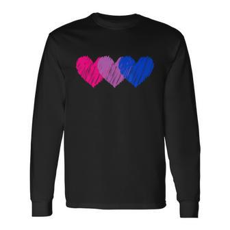 Bisexual Heart Bisexuality Bi Love Flag Lgbtq Pride Long Sleeve T-Shirt - Monsterry CA