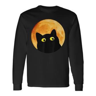 Black Cat Halloween Cat Halloween Long Sleeve T-Shirt - Seseable