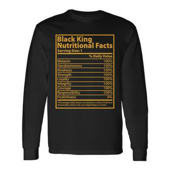 Black King Nutritional Facts V2 Long Sleeve T-Shirt - Monsterry AU