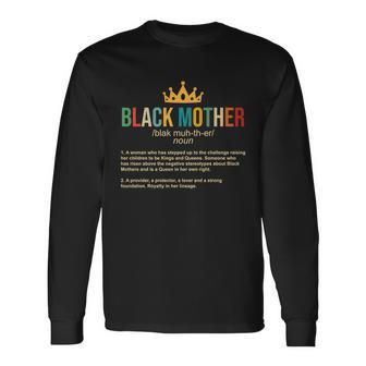 Black Mother Definition Crown Long Sleeve T-Shirt - Thegiftio UK