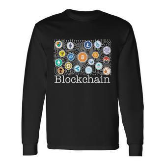 Blockchain Cryptocurrency Logos Long Sleeve T-Shirt - Monsterry CA