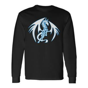 Blue Ice Dragon Halloween Team Undead Long Sleeve T-Shirt - Seseable