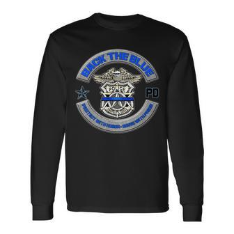 Back The Blue Police Protect And Serve Long Sleeve T-Shirt - Monsterry