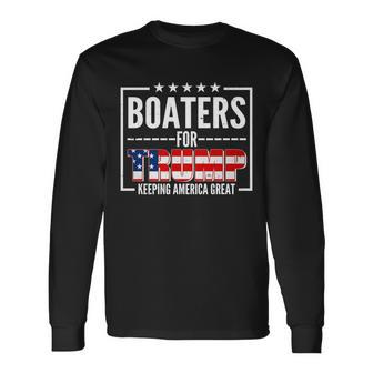 Boaters For Trump Keeping American Great Long Sleeve T-Shirt - Thegiftio UK