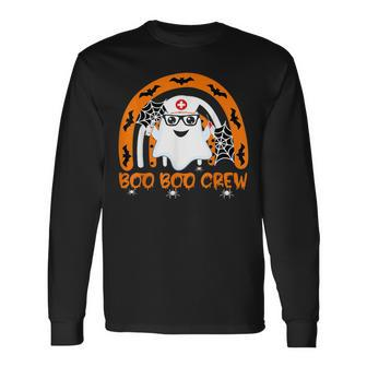 Boo Boo Crew Ghost Doctor Emt Halloween Nurse Long Sleeve T-Shirt - Seseable
