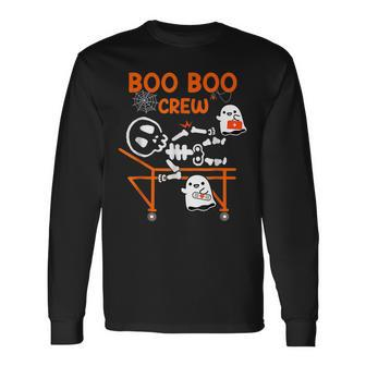 Boo Boo Crew Ghost Doctor Paramedic Emt Nurse Halloween Long Sleeve T-Shirt - Seseable